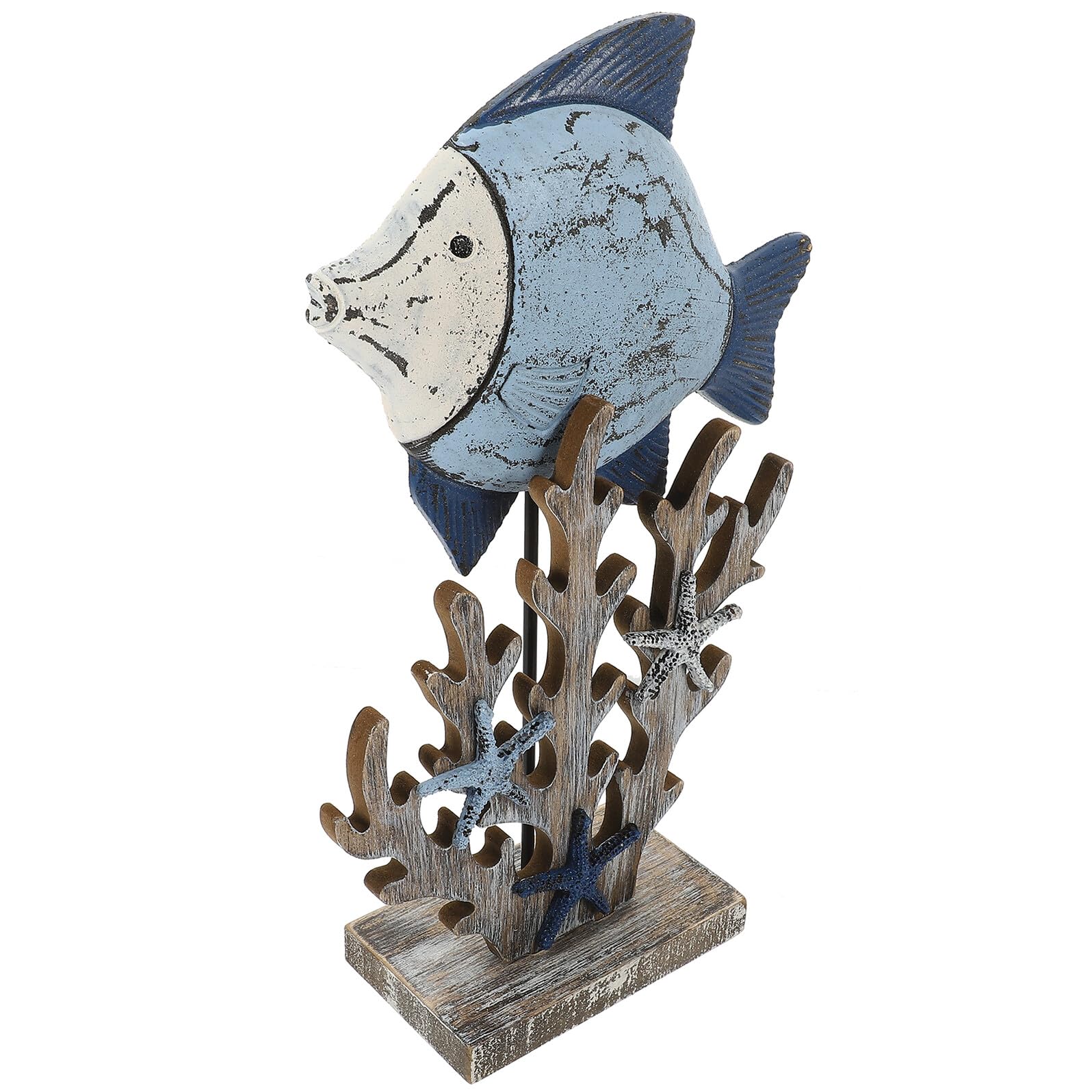 Poisson en bois sculpté déco océan unique pour rehausser un buffet de fête