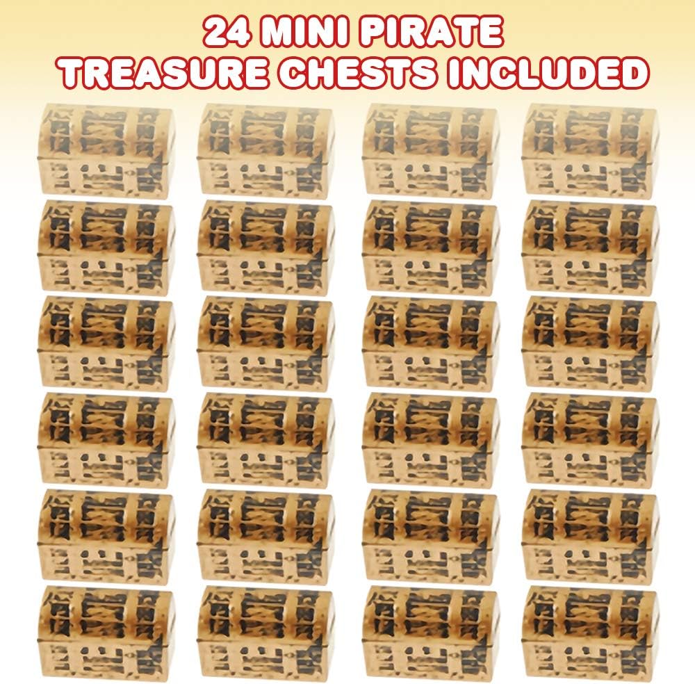 ArtCreativity Mini Pirate Treasure Chests, 24 Gold 1.5 Inch Plastic Favors image 2