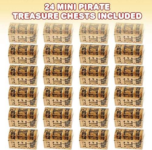 Miniatura 2 de ArtCreativity Mini cofres del tesoro pirata, juego de 24, cofres de plástico de 1.5 pulgadas con un acabado dorado, suministros geniales de fiesta