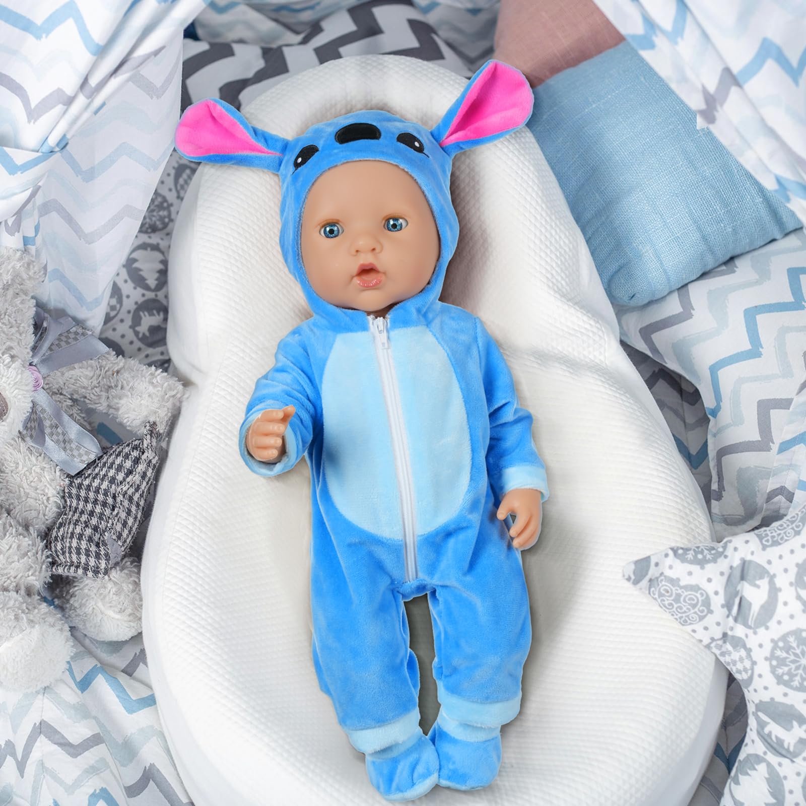 Aolso Ropa para Muñecas Bebé，Ropa para Muñecos Bebé de 35cm-45cm，Conjunto de Ropa de Muñeca,Juego de Disfraz de Muñeca para Niños y Niñas,Accesorios para Muñeca(no muñecas)-Puntada