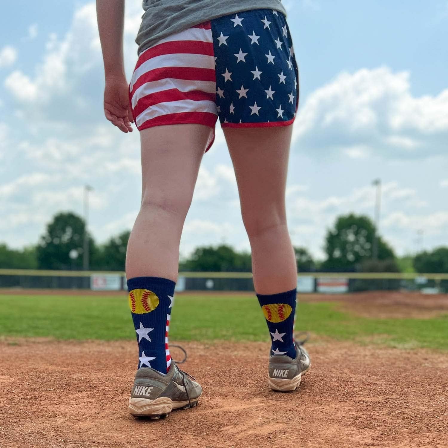 ChalkTalkSPORTS Softball Socks - Cushioned Mid-Calf Crew - Youth & Adult