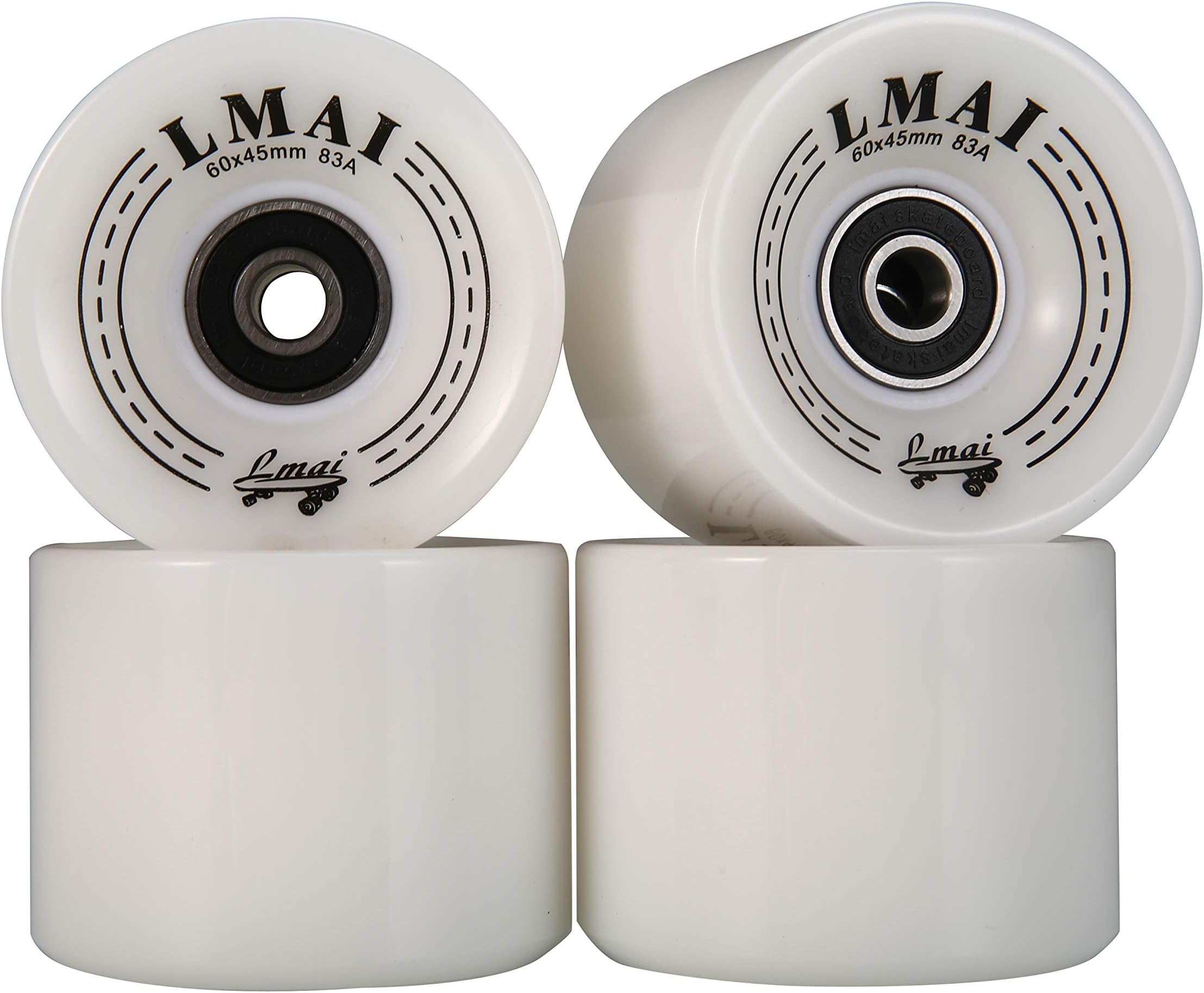 A Set of 4 Pro Skateboard Wheels 60mm 83A Black +ABEC 9+ Spacers
