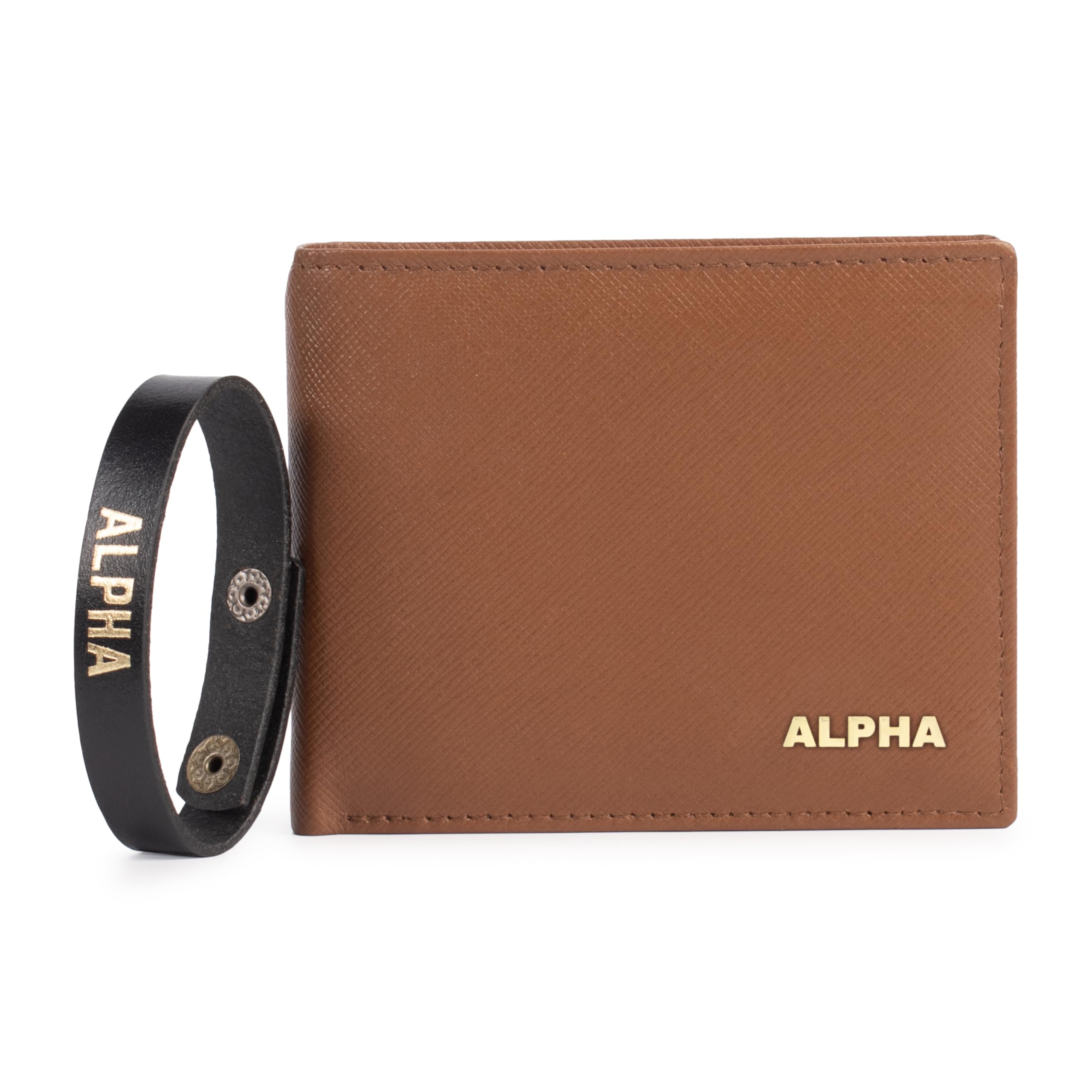 ALPHA INDUSTRIESAlpha Premium Leather Mens Wallet | 100% Ethically Sourced Top Grain Leather | Luxury Craftsmanship | Smart Design | RFID Protection | Blending Style with Functionality | Business | Style 1, Black
