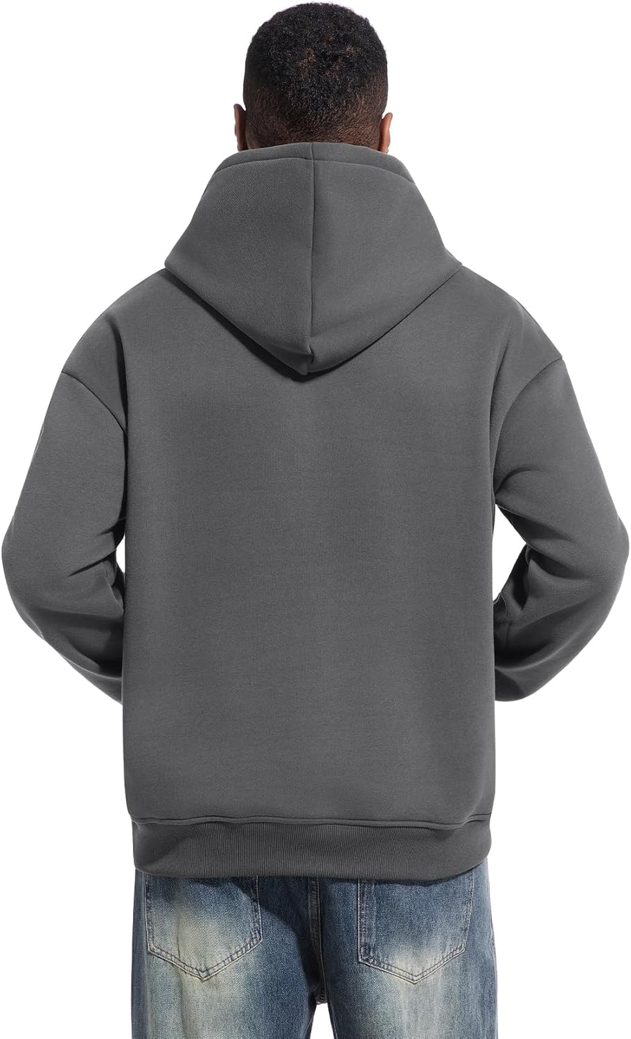 Eisctnd Men's Cotton Fleece Hoodie Pullover Long Sleeve Casual Fashion Hooded Sweatshirt with Kanga Pocket - Image 2