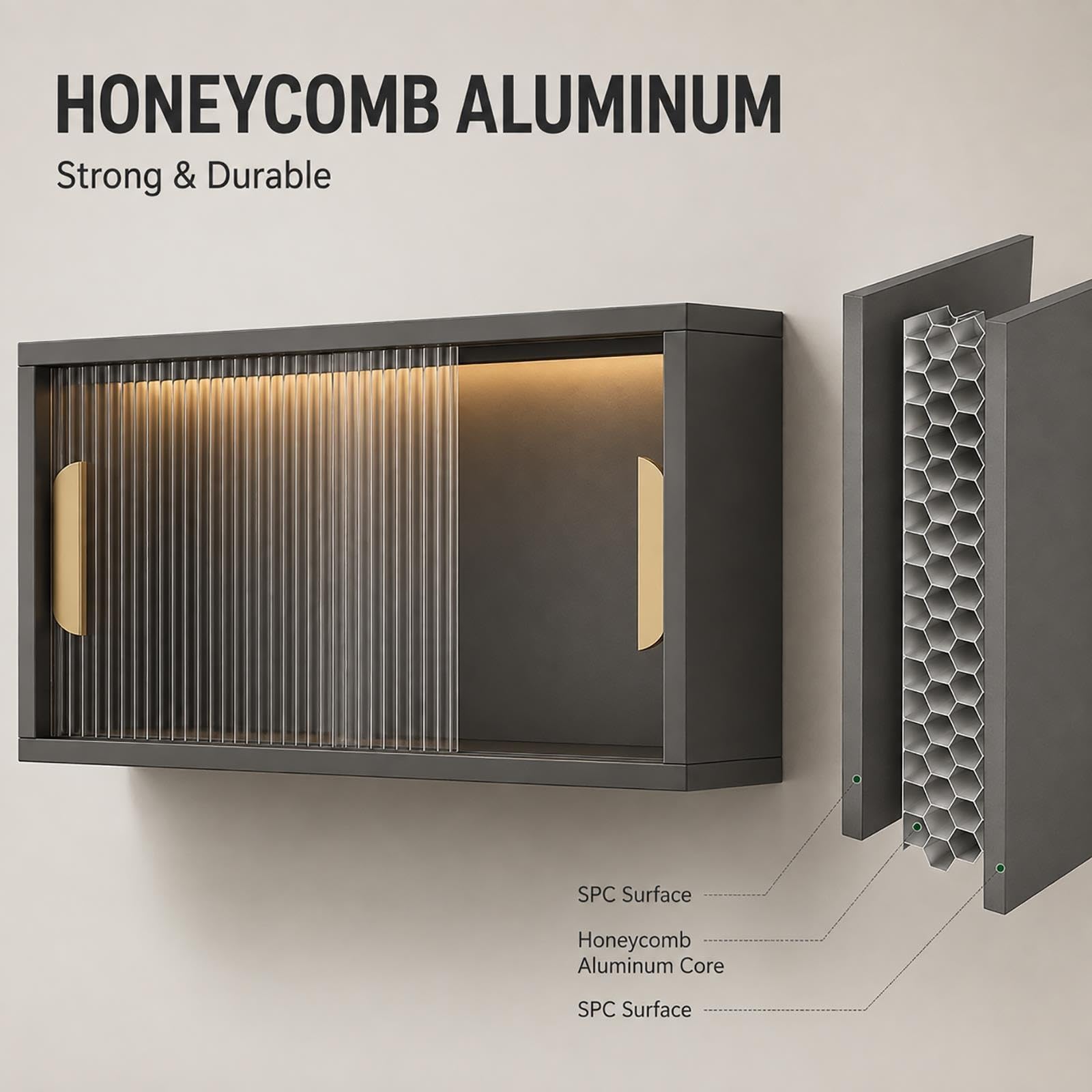 Szafka ścienna Aluminiowa, Drzwi Przesuwne, Szafka ścienna Metalowa