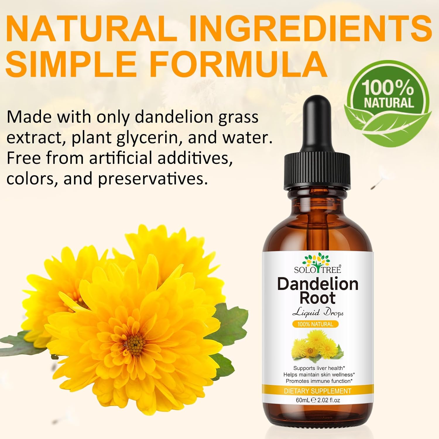 Dandelion Root Extract Drops,Liquid Organic Dandelion Root Supplement for Liver Health | Vegan | Gluten Free | Sugar Free | Non-GMO (1) - Image 5