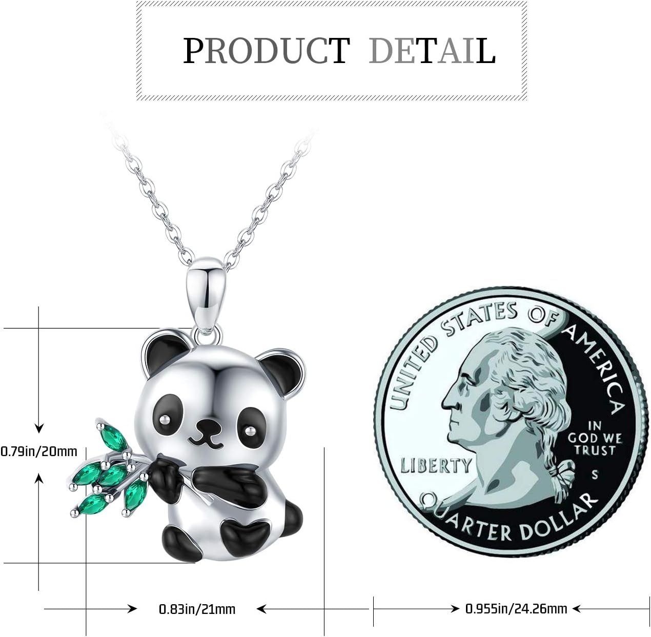 CHENGHONG Sterling Silver Panda Pendant Necklace - Bear Jewelry Gifts for Women, Girls - Image 7