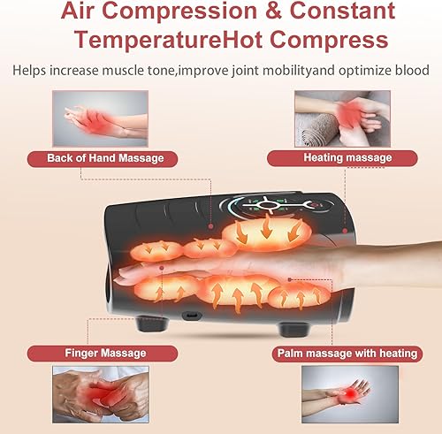 Miniatura 10 de AERLANG Masajeador de manos, regalos de Navidad para mujeres, regalos de elefante blanco para adultos, máquina de masaje de manos con calor