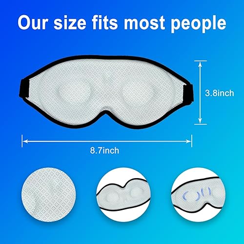 Miniatura 6 de Máscara para dormir 3D, 100% opaca 3D contorneada, máscara de dormir cómoda y súper suave con correas ajustables para mujeres, hombres, dormir y