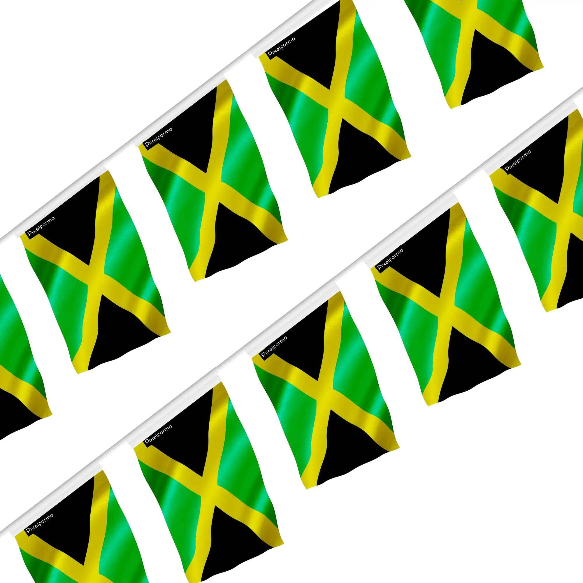 Guirlande drapeau de Jamaïque 20 pièces pour pavoiser un stand culturel