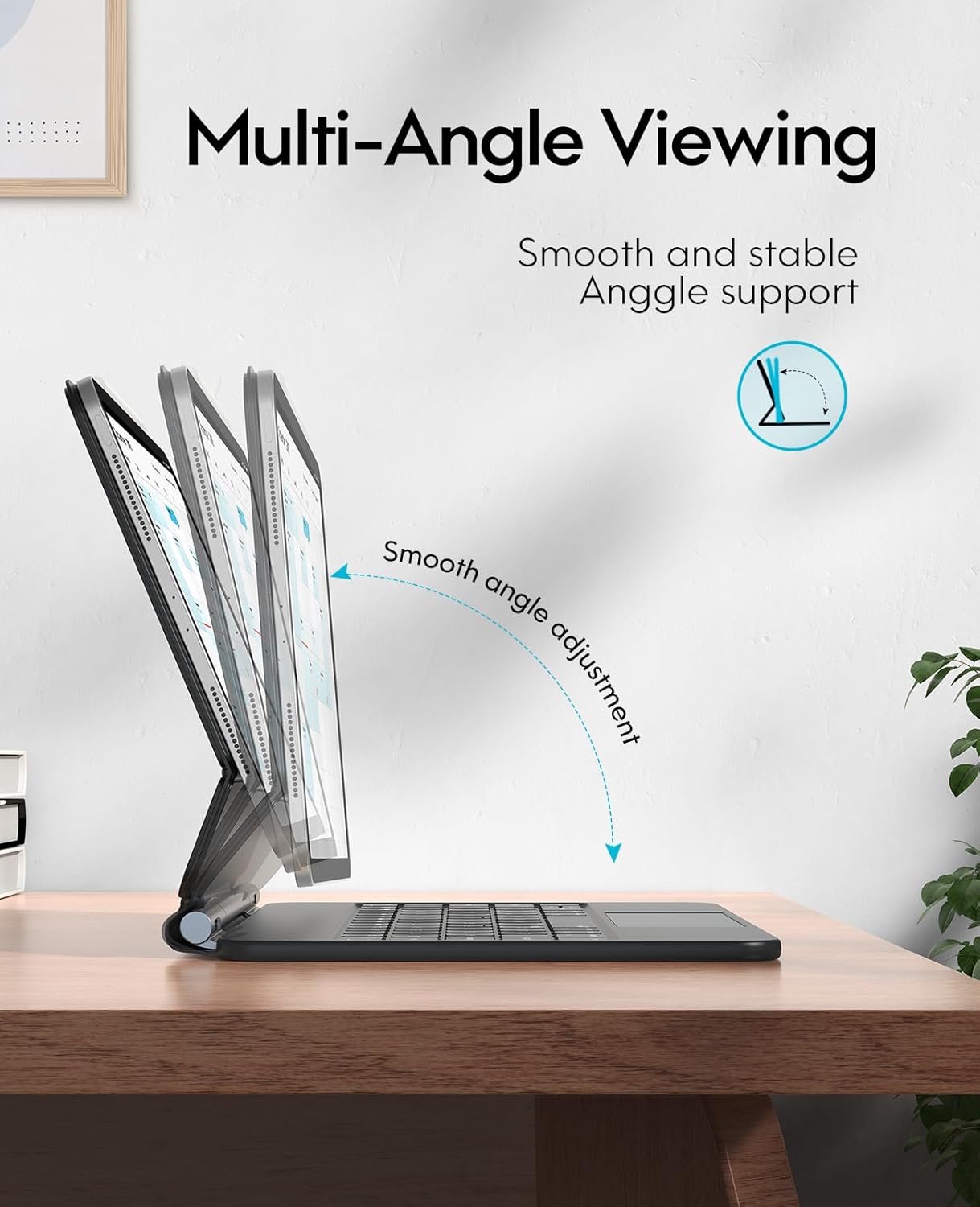 CHESONA for iPad 10th Generation Case with Keyboard, Multi-Touch Trackpad with 7 Color Backlit, Floating Cantilever Stand Wireless Keyboard for iPad 10th Gen 10.9" 2022, Black