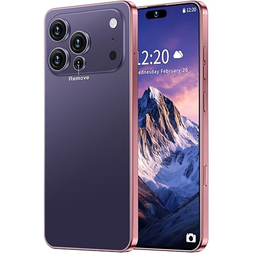 SZV 17PROMA X 12+512GB Smartphone Unlocked Cell Phone,6.99" HD Screen Android 15 Battery 7000mAh Unlocked Phone,Face ID/Fingerprint Button Unlock/Photos/Dual SIM/5G/GPS (Deep Purple, 12+512G)