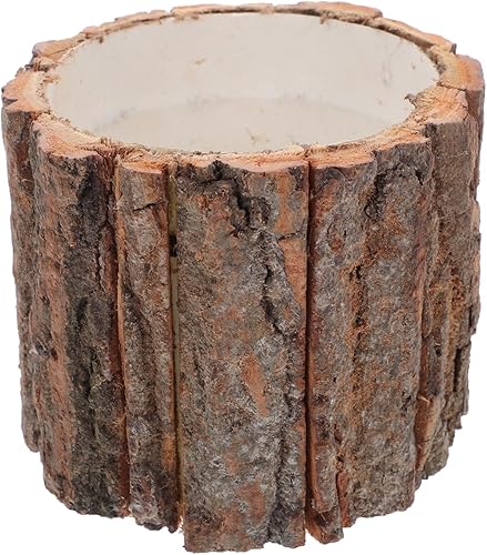 YARNOW 5 piezas Patio Hibiscus Patio X Cubo Artificial Tocón de Seda Whisky Corteza Pot Natural Driftwood Fresco Holder Country L Barandilla frontal