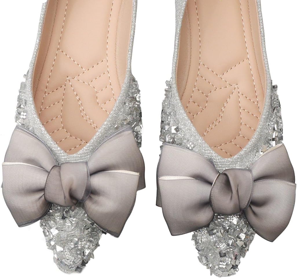 Flats for Women Pointed Toe Wedding Comfort Ballet Flats