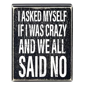 Heartfelt Collection Rustic Fun Home or Office Décor for Wall or Tabletop Black Wooden Box Sign, 4 x 5-Inch, All Said No
