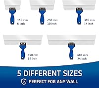 Vista 6 de HOGARD Cuchillo de Encintar Profesional de 24" - Hoja de Acero Inoxidable para Alisar Paneles de Yeso, Raspador de Pintura, Espátula de Masilla