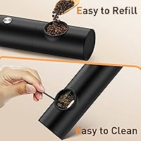 Vista 6 de Electric Salt and Pepper Grinder Set, Rechargeable Automatic Pepper Mill Grinder with LED Light, Adjustable Coarseness shakers, One-Hand Operation