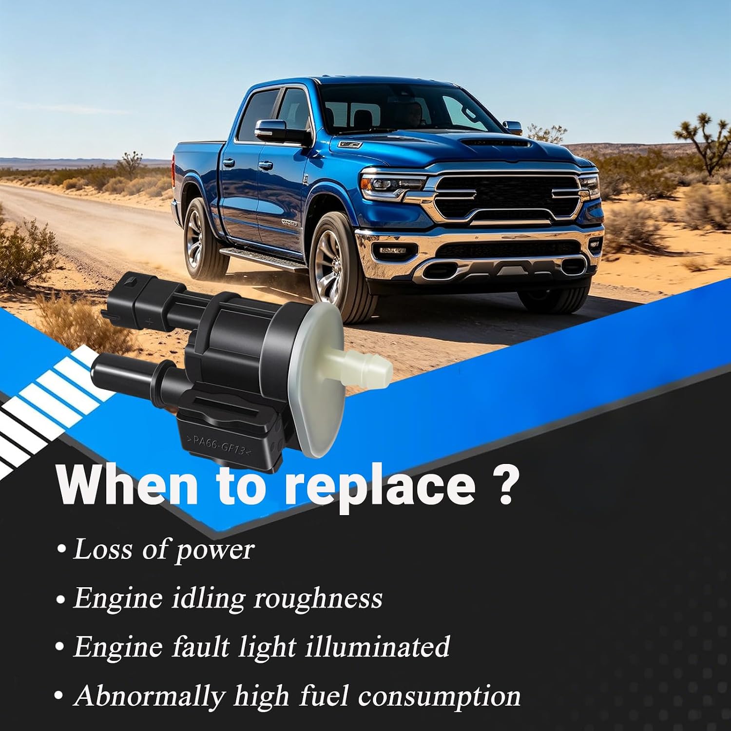 Vapor Canister Purge Valve Replace Compatible with Ram 1500 2013-2020; 2500, 3500, 1500 Classic 2019-2020; ProMaster 1500/2500/ 3500 2014-2021 Dodge Jeep Chrysler Replace #:4627694AA 4627694AB