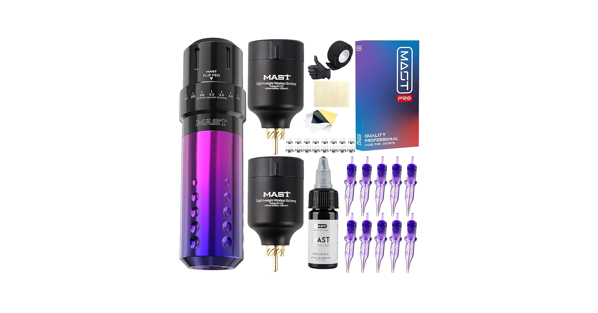Mast Wireless　tattoo machine set　刺青 Amazon.com: Mast Flip Complete Tattoo Kit -Wireless
