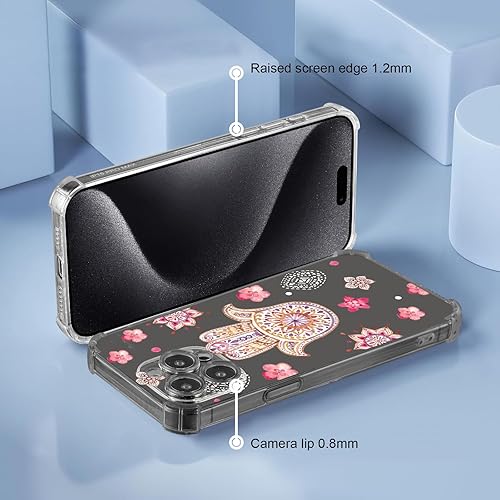 Vista 337 de Roemary Buffertech - Funda protectora para iPhone 13 Pro Max con diseño Golden Retriever, diseño de arcoíris con protector de pantalla