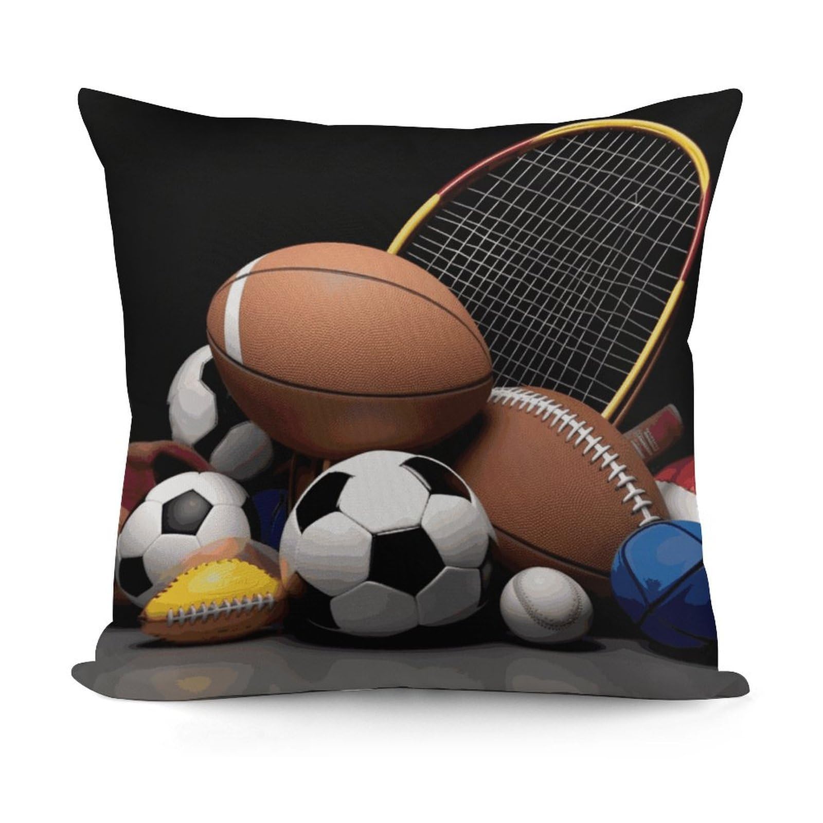 Adfgyerh Style Sports Themed Decorative Pillow Covers, Throw Pillow Covers Soft For All Seasons, Pillowcases For Couch Living Room Sofa Bedroom 18X18 Inch