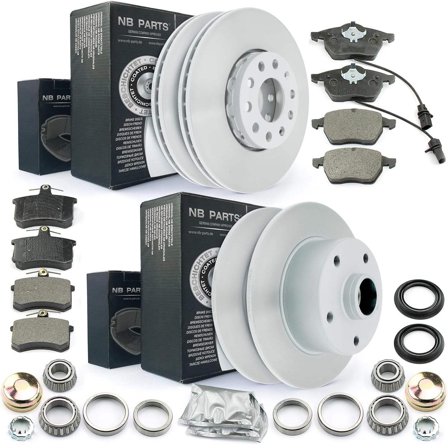 NB PARTS Brake Kit Front and Rear Complete Suitable for Audi A4 8D2 B5 1.8 T 1.9 TDI 2.6 2.8