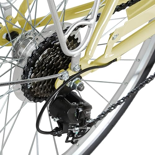 Vista 94 de Tracer Osaka - Bicicletas híbridas, marco de acero, Shimano Nexus Inter 3/7 velocidades, agarre marrón asiento marrón, bicicleta de carretera