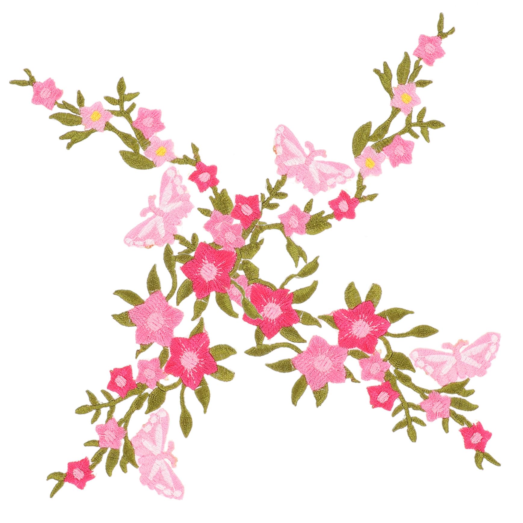 Adornos para Ropa, Parches Bordados de Tela Flores