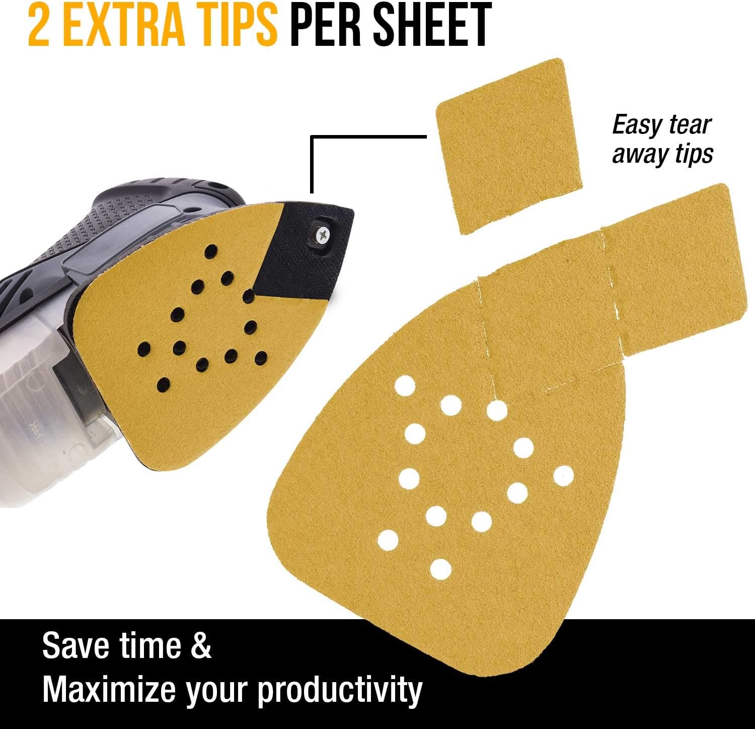 Flаѕh Dеаlѕ - 60% оƒƒ Dura-Gold Premium Mouse Detail Sander Sandpaper, 36 Assorted Grit Sanding Sheets 60, 80, 120, 220, 320, 400-12 Hole Pattern Hook & Loop Triangle Mouse Discs - Fits Black and Decker Woodworking Auto Hоt Dеаlѕ Dura-Gold Premium Mouse Detail Sander Sandpaper, 36 Assorted Grit Sanding Sheets 60, 80, 120, 220, 320, 400-12 Hole Pattern Hook & Loop Triangle Mouse Discs - Fits Black and Decker Woodworking Auto