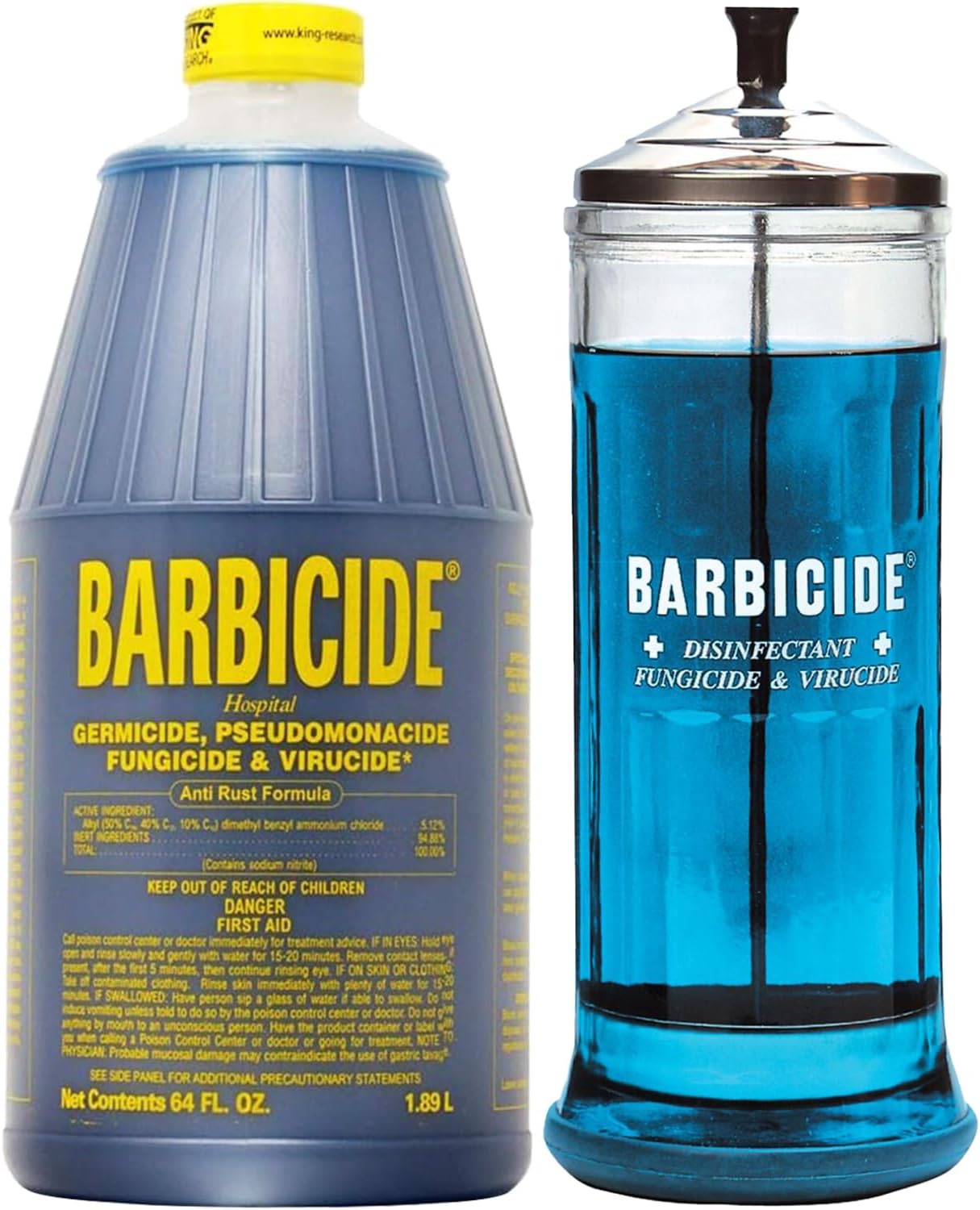 Barbicide Disinfecting Jar & Concentrate Combo (37 oz jar + 64 oz concentrate)