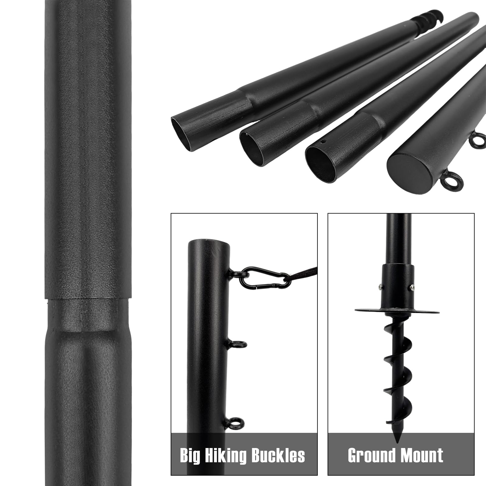 Snapklik.com : Shade Sail Poles Kit, 10Ft Sun Shade Sail Poles Support ...