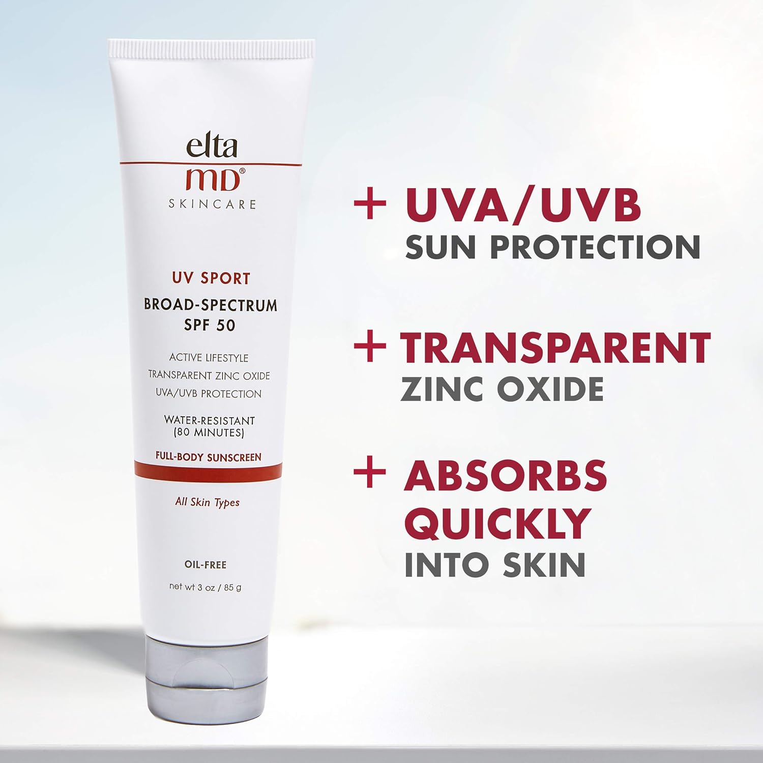 EltaMD UV Sport Sunscreen Lotion, Broad-Spectrum SPF 50, Non-Greasy, Mineral-Based Zinc Oxide Formula, Water Resistant Sunscreen Sport Lotion 3 oz. : EltaMD: Beauty & Personal Care