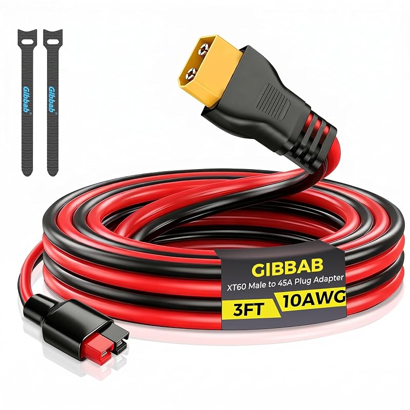 Cabo Adaptador XT60 Macho para Plug Anderson 45A, 10AWG, 91,4 cm, 35 A Gibbab