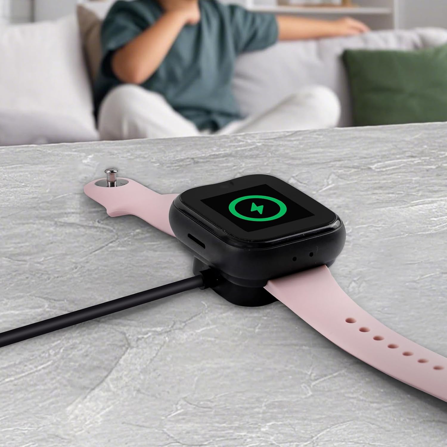 Compatible with SyncUP Kids Watch 2 Charger, Magnetic Charger with 3.18 FT USB Cable, Smartwatch Accessories, Black+Black (Not for SyncUP Watch 1)