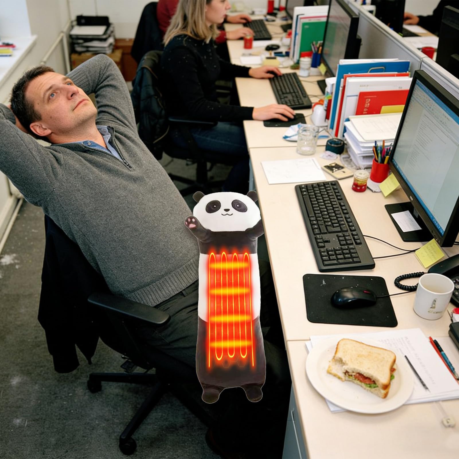 Elektryczna poduszka grzewcza, zasilana przez USB, 5 ustawień temperatury, ergonomiczna – poduszka grzewcza z kreskówki na skurcze miesiączkowe, dla kobiet w przypadku skurczów pleców, brzucha w zimie