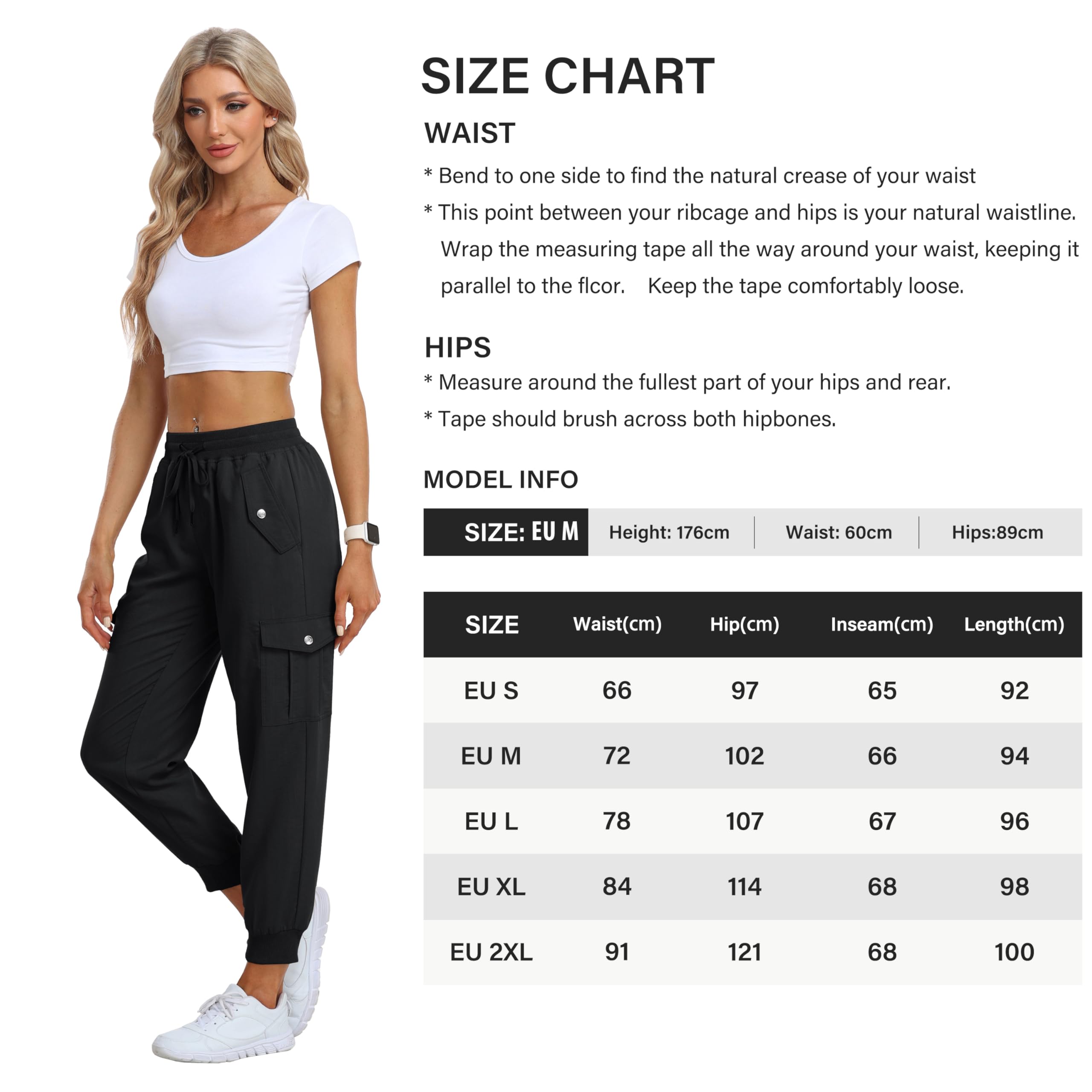 JINSHI Pantalones Cargo Mujer Jogger Pantalón Ligero Transpirable Pantalones de Senderismo Deportes Acampada Trekking con Multibolsillos