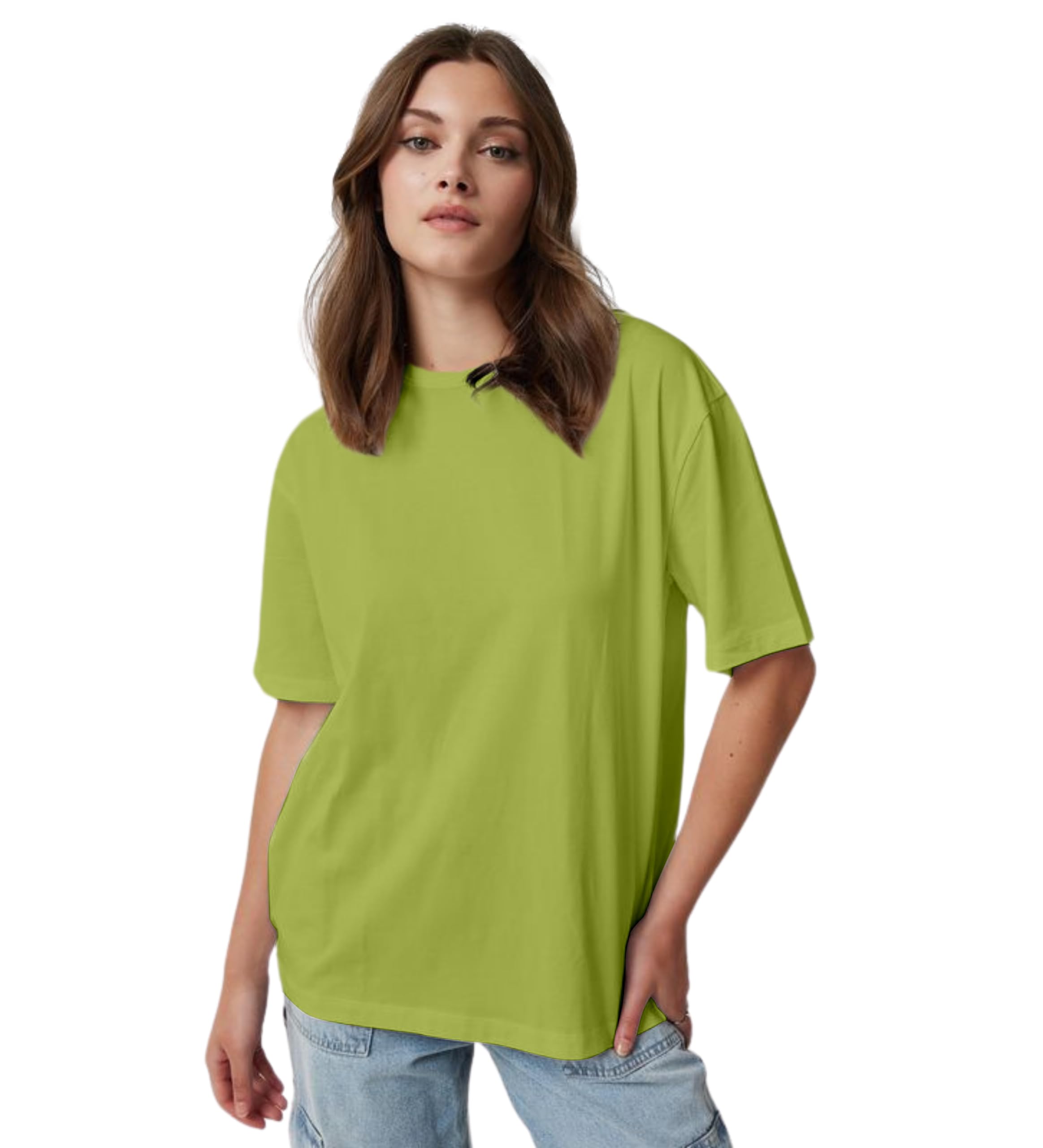 hangout hub Women's Oversized Tshirt | Super Soft Cotton | Solid | Round Neck |Ola 200 | Lycra Ribs |Half Sleeves |Set of 1-picture-20