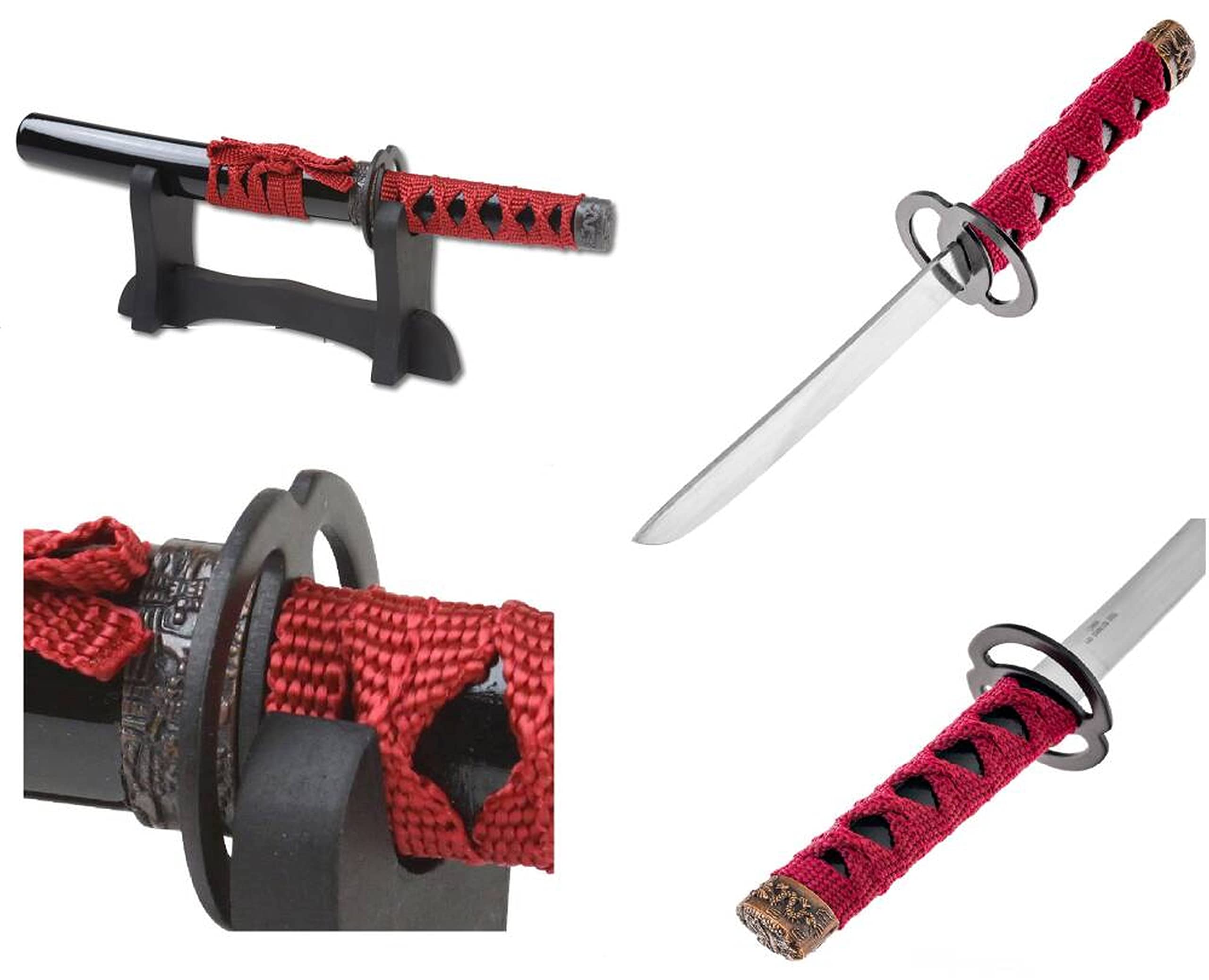Couteau Tanto Japonais Ouvre Lettre Dragon Décoratif