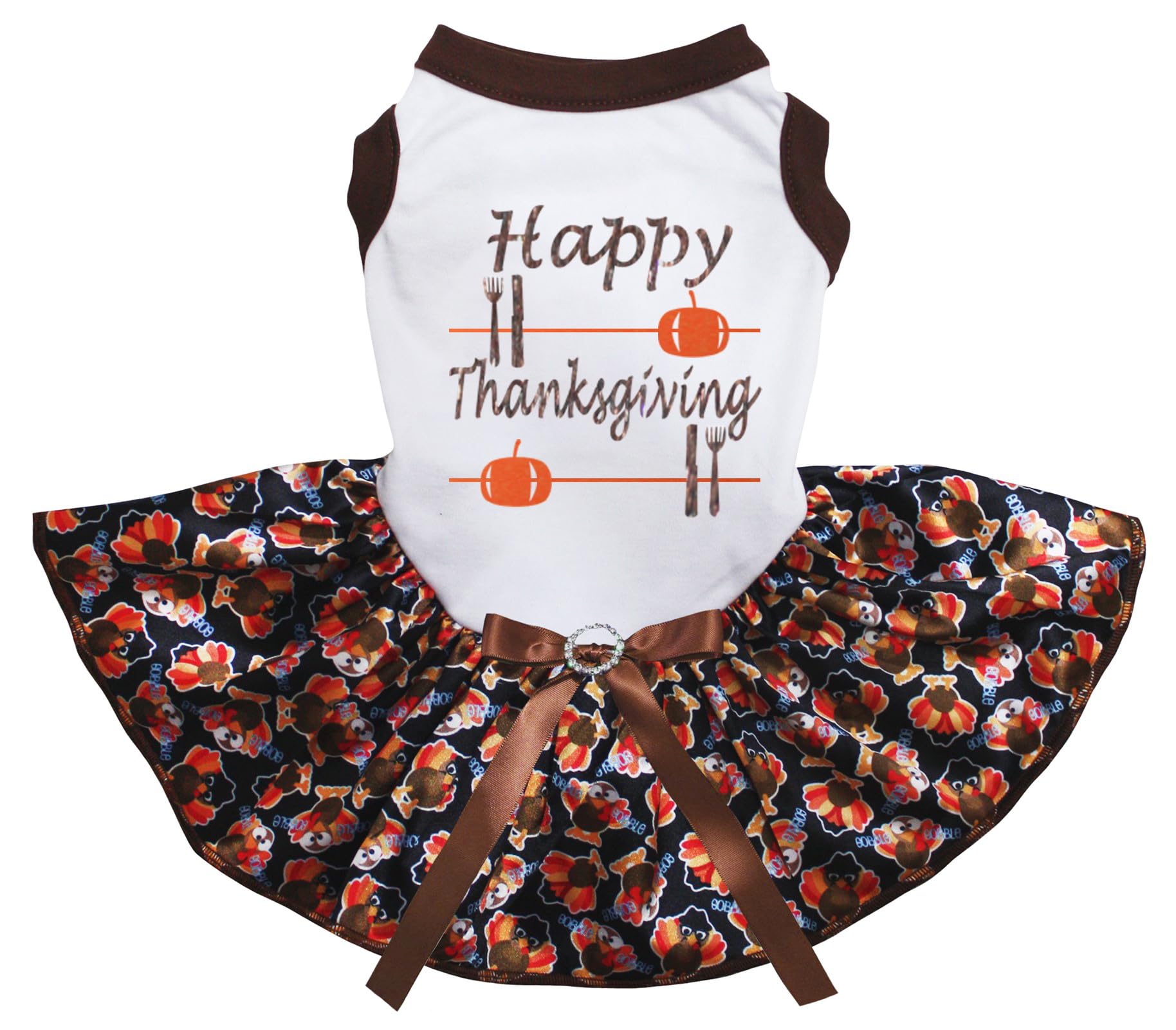 Robe pour chien Thanksgiving blanche taille S pour partager des moments complices