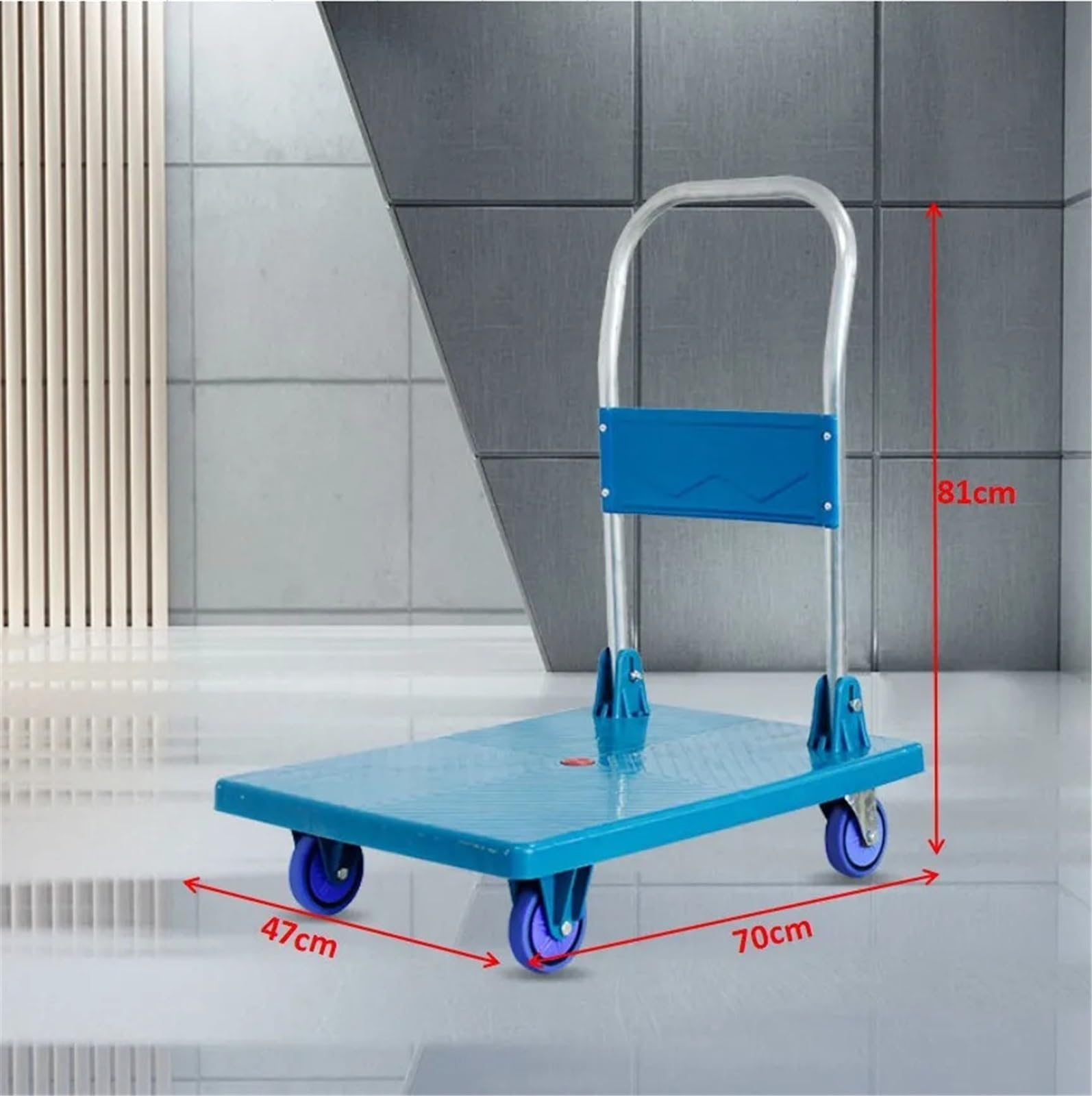 Carretillas manuales Plegables de Plataforma Carretilla silenciosa Plegable portátil for el hogar con Ruedas for manipulación de mercancías