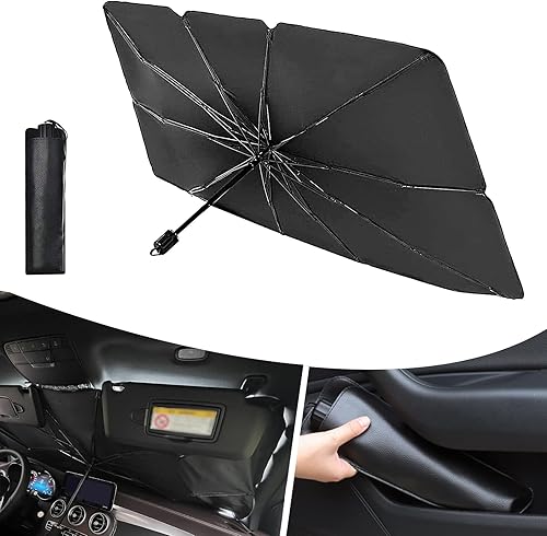 Gseigvee Parasol para parabrisas de automóvil, protección UV, sombrilla para parabrisas de automóvil para mantener tu vehículo fresco, accesorios de