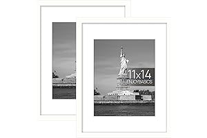 White Frames Custom Matted for 11x14 Inch Photos or 8x10 Inch Photos...