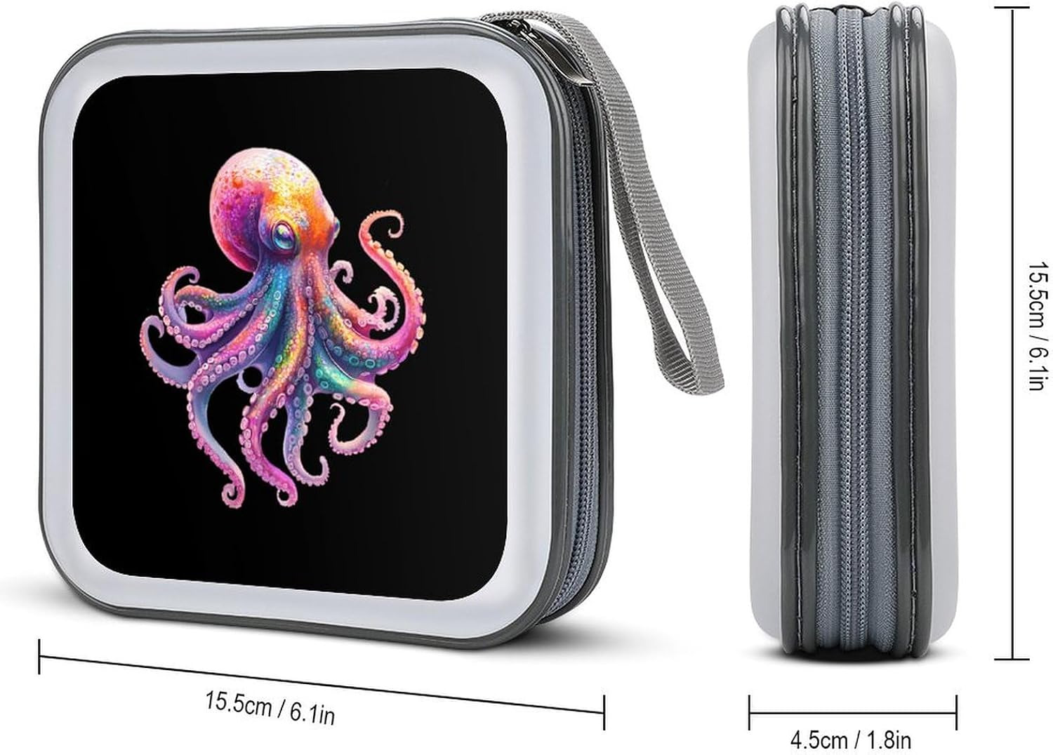 Colorful Octopuss CD Case Portable DVD Storage Box CD Wallet Holder Binder Organizer for Car Home