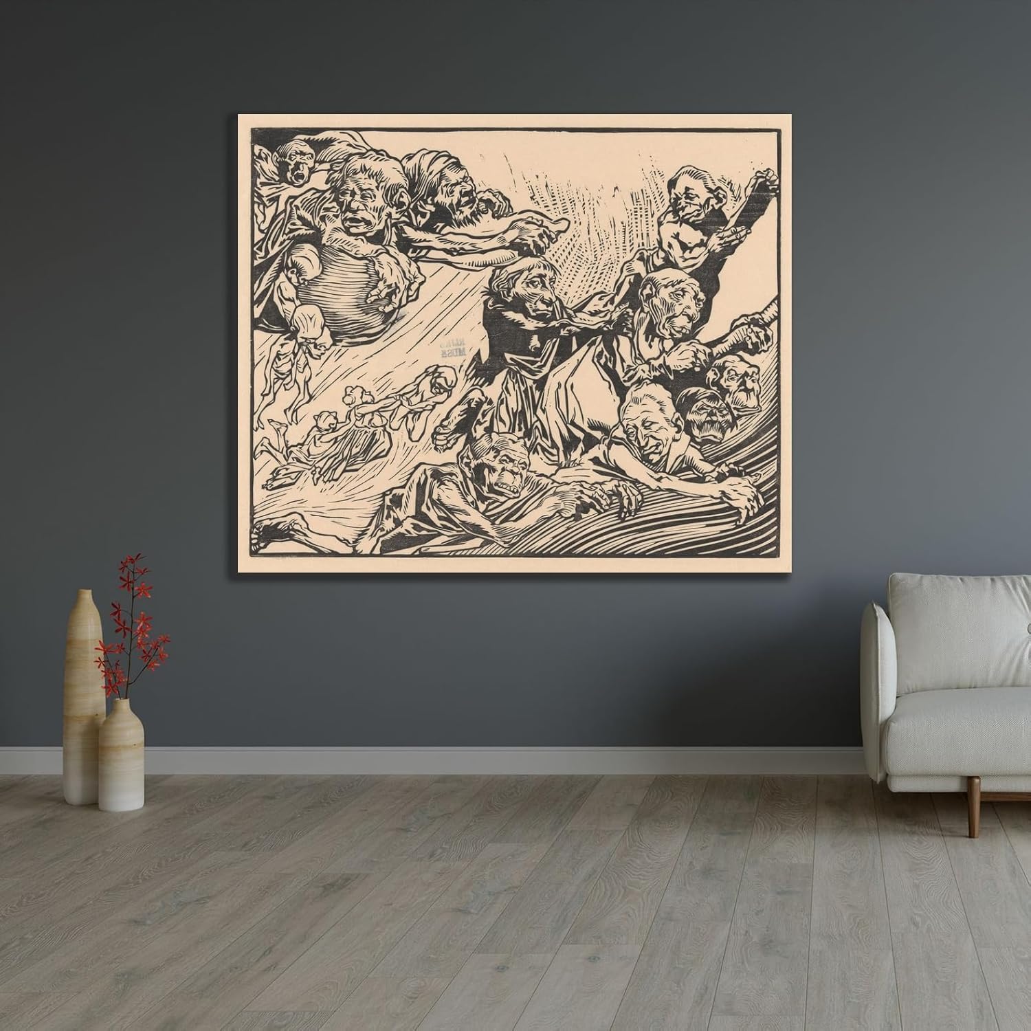 ArtDirect Floating fantasy creatures Unframed Art Print Giclee Poster by Johannes Josephus Aarts - Ready for Framing with Customization Sizes 10x8, 13x11, 19x16, 29x24, 43x36 and 58x48 inches