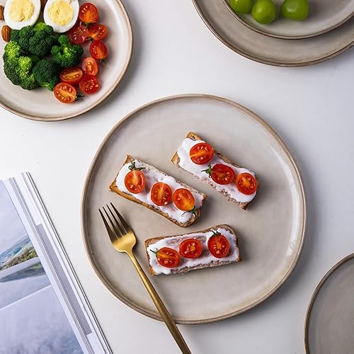 Miniatura 3 de AmorArc - Juegos de vajilla de cerámica de gres, hechos a mano, esmalte reactivo, platos y cuencos, gran resistencia a los arañazos, aptos para