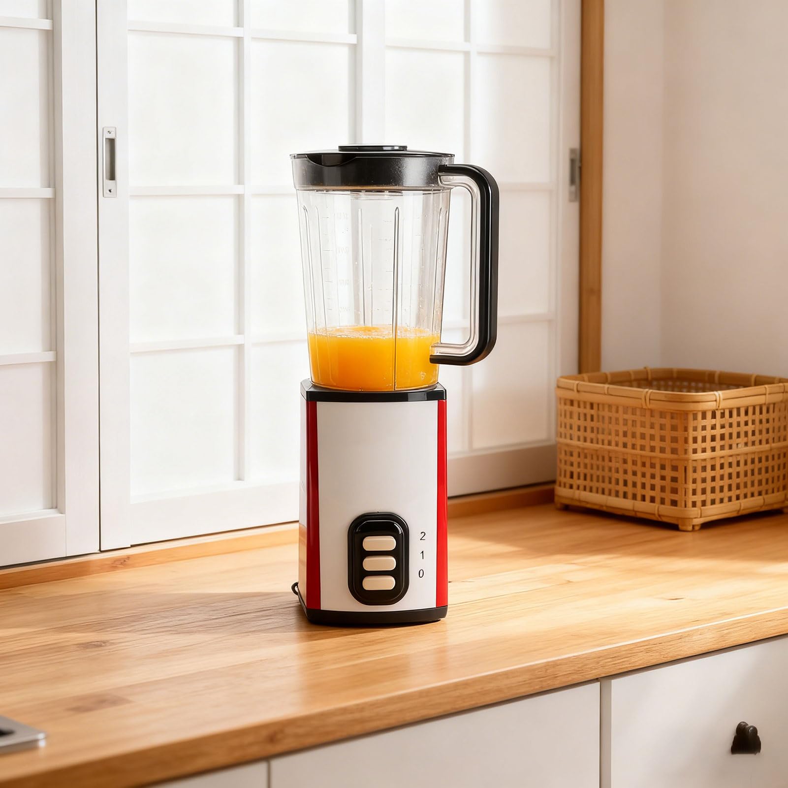 Sonew Kompaktowy Blender do Ekspresu o Mocy 300 W z Kubkiem o Pojemności 1 L, 2-biegowy Blender Elektryczny do Owoców, Warzyw i Lodu, Przenośny Mały Domowej Kuchni W Podróży, na siłownię (wtyczka UE)