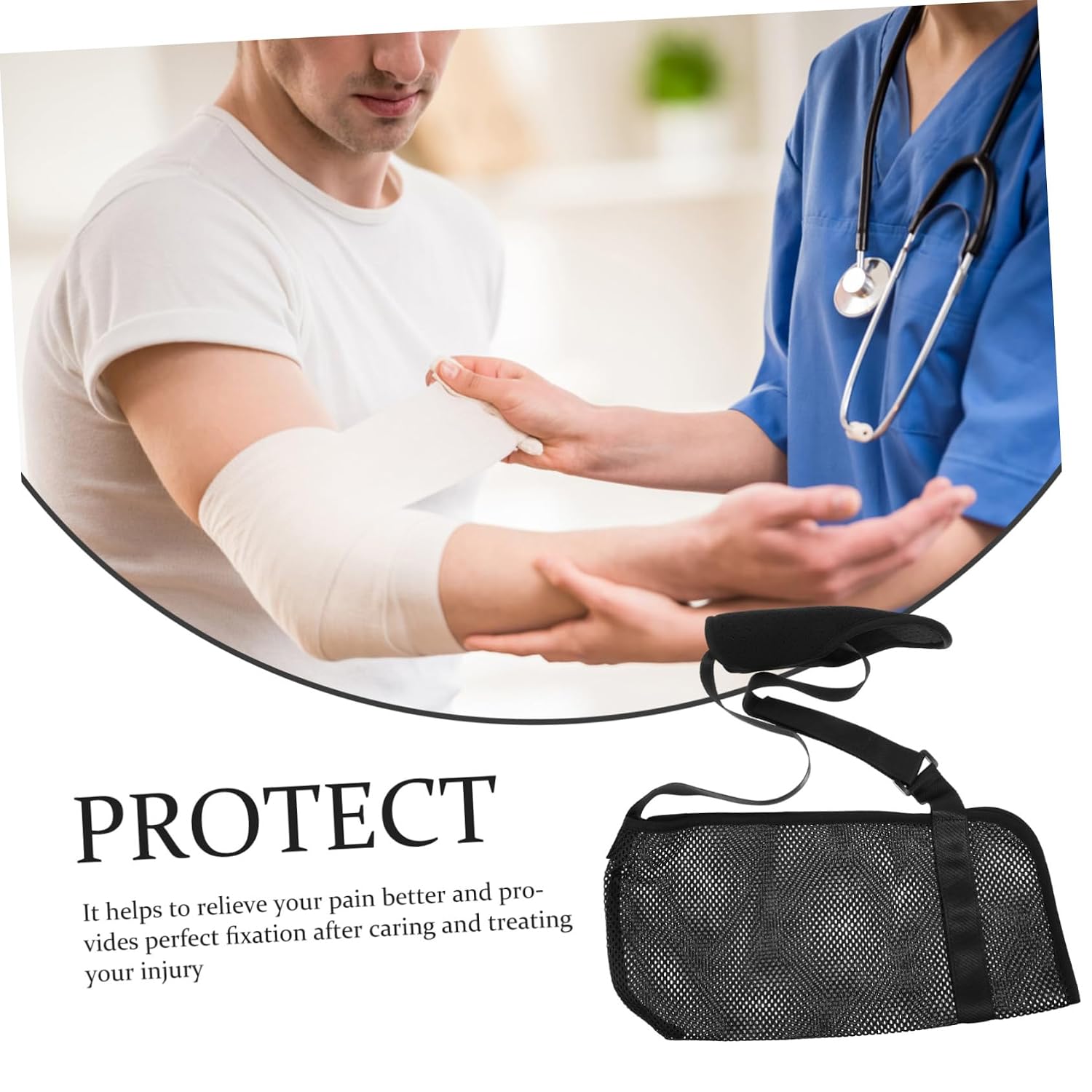 Adjustable Breathable Arm Sling for Broken Arm Support Ergonomic Shoulder Immobilizer Fractured Elbow Protector for Patients for Recovery and Rehabilitation