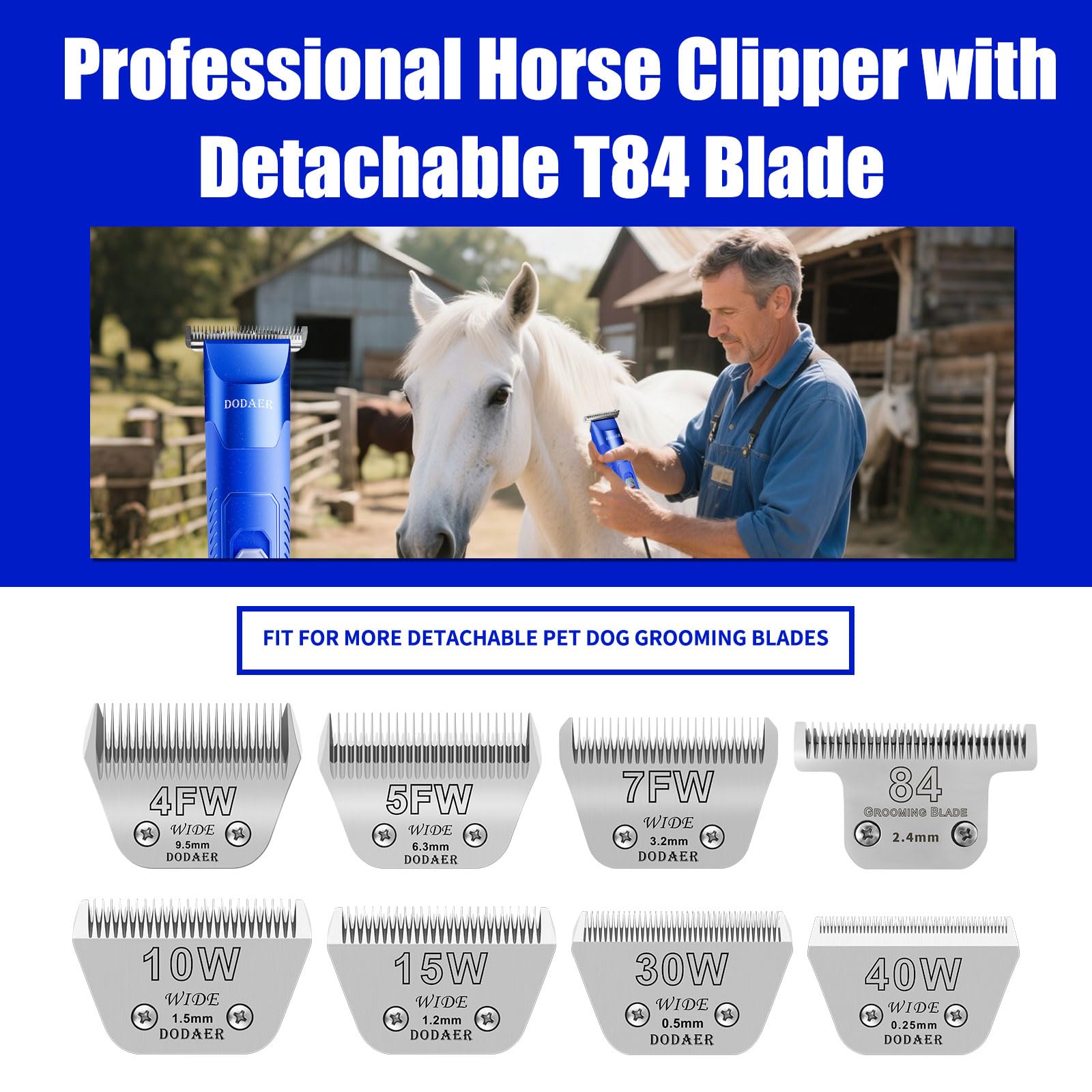 Professional Horse Clipper - 2 Speed, Detachable Blade -6