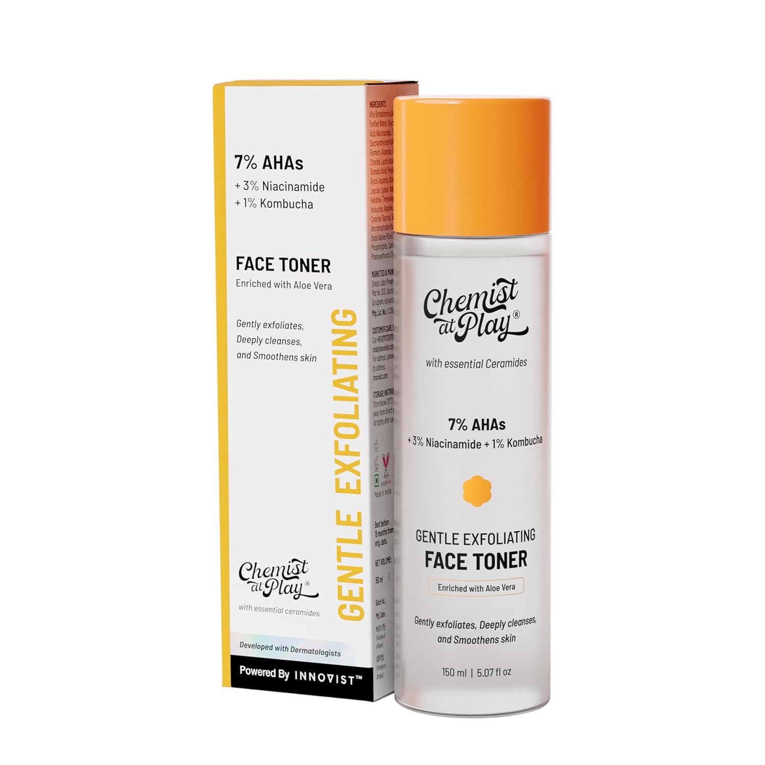 Chemist At Play Glycolic Acid Face Toner for Gentle Exfoliation & Skin Hydration | Formulated with 7% AHA, 3% Niacinamide & 1% Kombucha | 150ml Chemist At Play Glycolic Acid Face Toner for Gentle Exfoliation & Skin Hydration | Formulated with 7% AHA, 3% Niacinamide & 1% Kombucha | 150ml