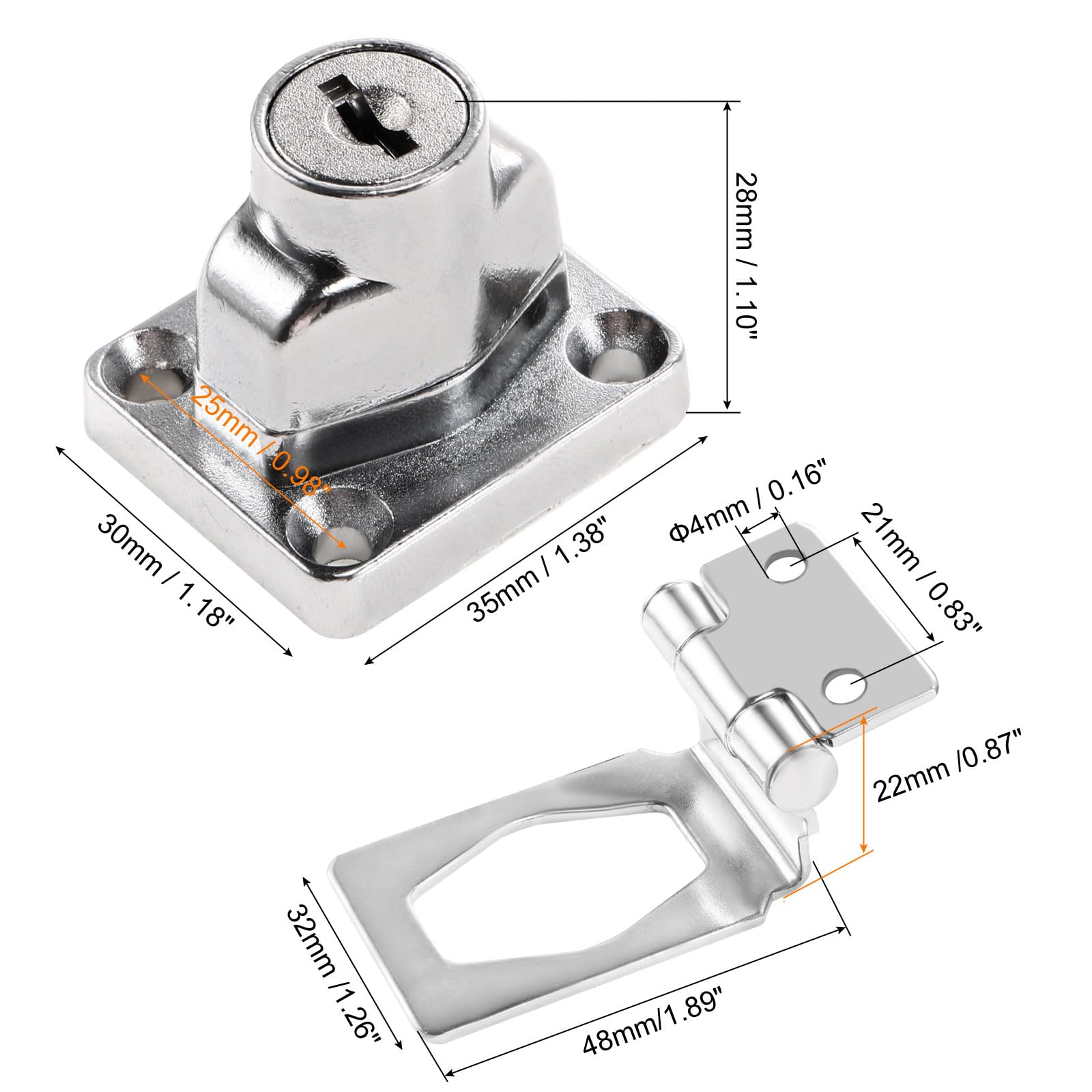 Door Lock Without Drilling Hasp Latch 20-Pack Stainless Steel Es - Gate ...